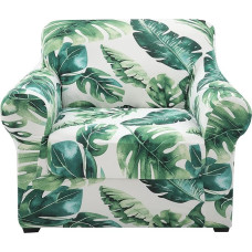 hyha Kanapių užvalkalai, kėdžių/sofų užvalkalai, gėlių raštas, atspausdinti ištempiami, 2 dalys, apsauginis fotelio užvalkalas, atskiras sofos pagalvėlės užvalkalas, baldų apsauga šunims (fotelis, Monstera Deliciosa)
