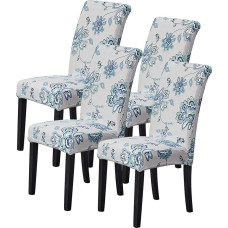 Howhic Chair Covers for Dining Room with Printed Patterns, Easy to Put On Stretchy Dining Chair Covers Set of 4 Washable Dining Chair Covers, Great Decoration for Home Banquet (4 Pack)