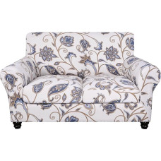 SearchI Stretch-Sofabezug, bedruckt, Blumenmuster, 3-teilig, Zweisitzer-Schonbezug mit 2 separaten Kissenbezügen, waschbarer Möbelschutz für Wohnzimmer (Loveseat, Love Flower)