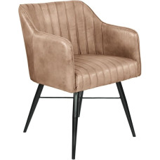 MASSIVMOEBEL24.DE Kėdė su geležine etikete Nr. 11 54 x 68 x 78 cm, spalva: smėlio, kiekis: Medžiaga: 1 vnt: Vienetas, 1 vnt., natūrali oda