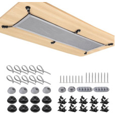 WurdeWindig Cable Management Net, Cable Manager Kit, Flexible Under Desk Mesh, Extra Large Capacity, Cable for Desk, Suitable for Large Desks (Grey, 95 x 24 cm)