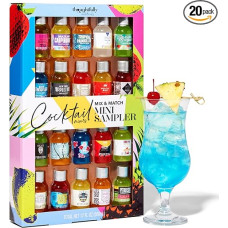 Thoughtfully Cocktail Mix Set - Gift Set with 20 Different Flavours for Mixing Cocktails