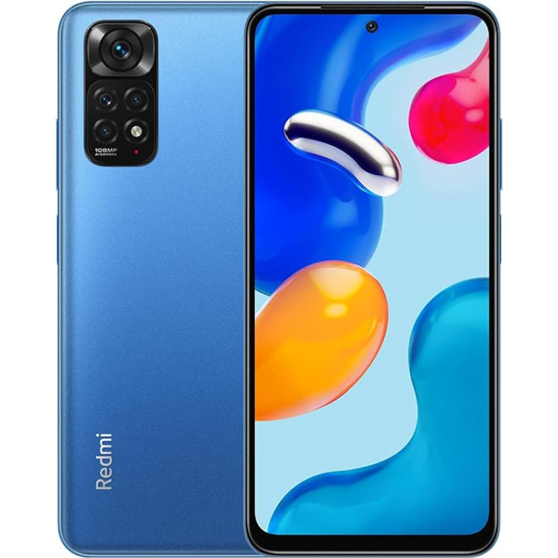 Xiaomi Redmi Note 11S Smartphone, 6GB RAM 64GB ROM, 6.43 Inch AMOLED DotDisplay, MediaTek Helio G96 Processor, 108 MP AI Quad Camera (Blue)