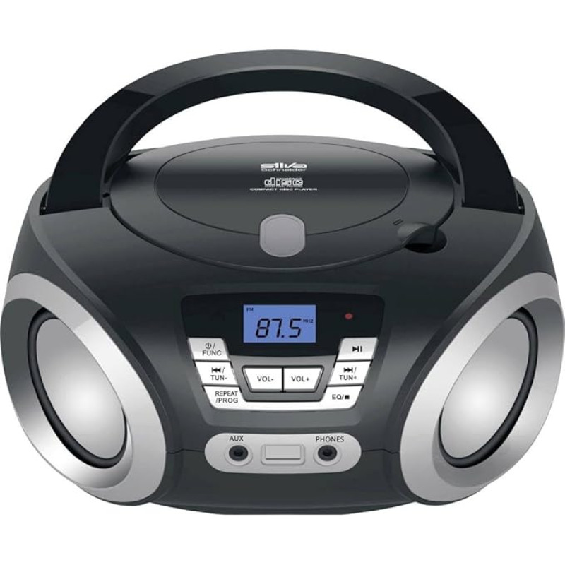 Silva-Schneider PCD 19.1 FM Radio, CD Player, AUX, Mains and Battery Operated, Black