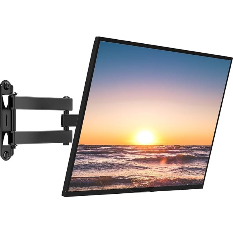 WALI TV Wall Mount, Swivelling Tilting Wall Mount for 13-42 Inch LED and LCD Flat Screens, TV Bracket up to 20 kg, VESA 200 x 200 mm, Black (1342LM)