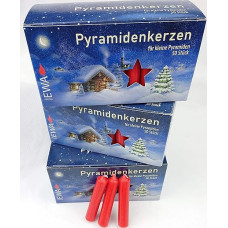 Ebersbacher, Candles Value Pack of 150 Pyramid Candles, Red, 14 x 74 mm (PK 50/500) (3 x 50 Pieces)