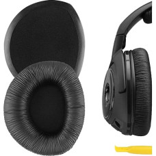 Geekria QuickFit Kunstleder-Ohrpolster für Sennheiser RS160, HDR160, RS170, HDR170, RS180, RS185 RS195-Kopfhörer, Ersatz-Ohrpolster/Ohrmuscheln/Ohrabdeckung, Headset-Ohrpolster-Ersatzteile