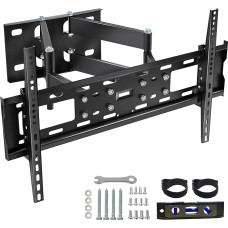 Venton Adjustable, Tilting and Swivelling TV Wall Mount for Curved Flat TVs and Monitors VESA 400 x 600 Max (32-75 Inch) 50 kg Max TV Mount, Tilt, Swivel