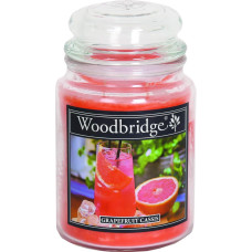 Woodbridge Scented Candle in Glass with Lid | Grapefruit Cassis | Scented Candle Fruity | Candles Long Burning Time (130 h) | Large Scented Candle | Candles Red (565 g)