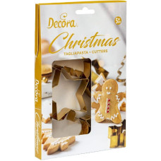 DECORA Set of 5 Gold Plated Steel Cookie Cutters 0255410