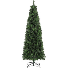 SALCAR Slim Artificial Christmas Tree, 180 cm, Artificial Christmas Tree with Gloves and Metal Stand, Pencil, PVC Green