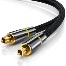 CSL - 10 m Metre HQ Platinum Toslink Optical Digital Cable - Toslink Connector - Fibre Optic Cable - Metal HQ Plug with Gold-Plated Contacts - Home Entertainment HiFi Consoles