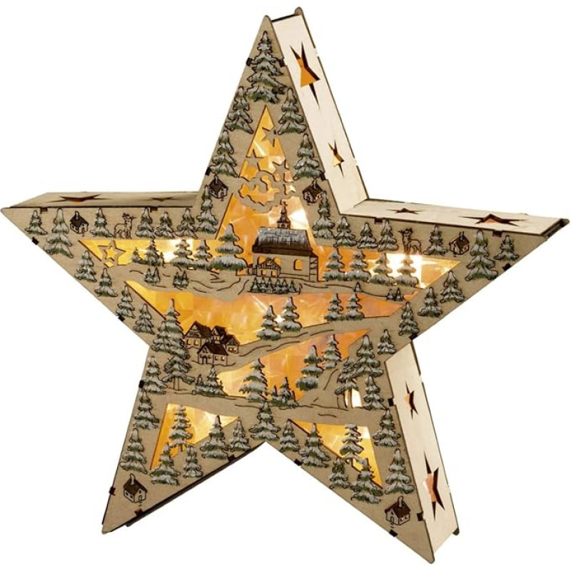 HGD Large Coloured Wooden Christmas Decoration CLS00-3110