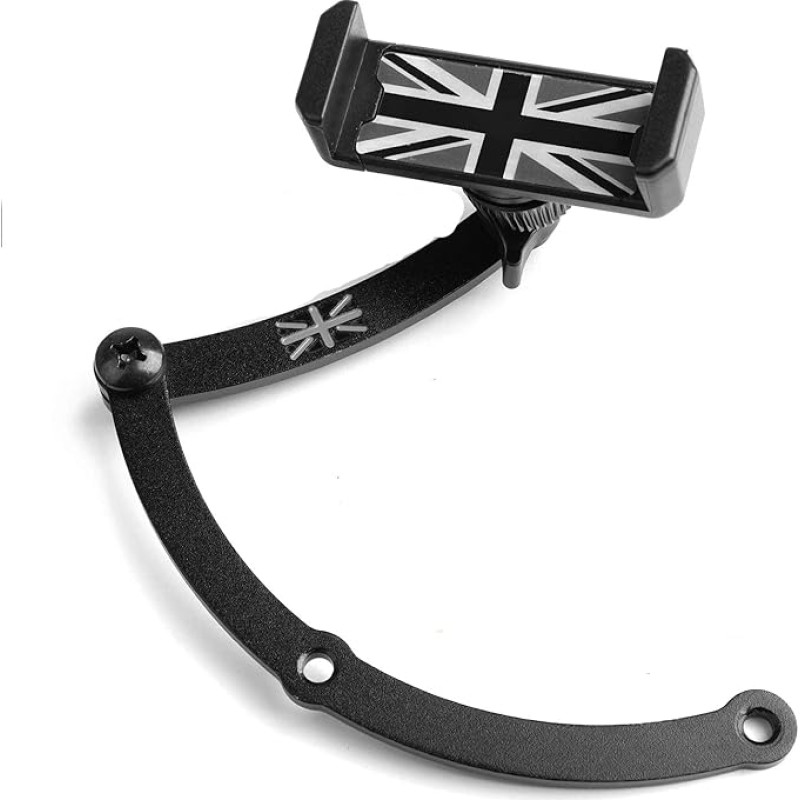 Bruce & Shark Metal Material Stable Union Jack Look Car Phone Flip Holder Suitable for Mini Cooper R55 R56 F54 F55 Accessories Black & Grey