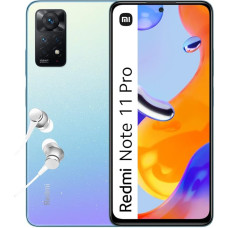 Xiaomi Redmi Note 11 Pro, Smartphone + Headphones, 6 + 128 GB Mobile Phone without Contract, 6.67 Inch 120 Hz FHD + AMOLED Display, 67 W Turbo Charge, 108 MP Camera, Star Blue (German Version, Amazon