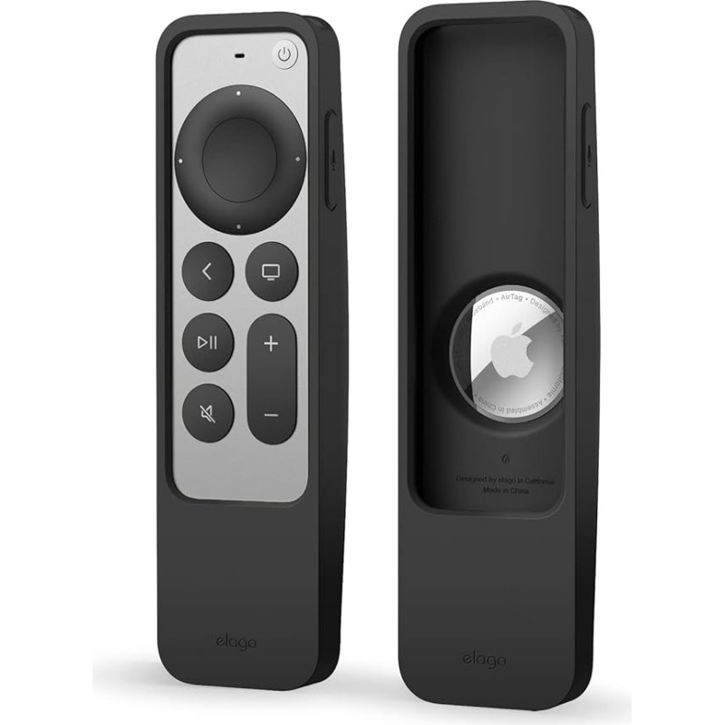 elago R5 Locator Case Compatible with Apple TV 4K Siri Remote 3rd Generation (2022) and 2nd Generation (2021) and Compatible with Apple AirTag (Black)