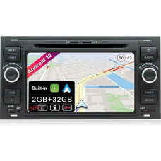 JOYX Android 10 Car Radio Suitable for Ford C-Max/Connect/Fiesta/Focus/Fusion/Galaxy/Kuga S-Max/Transit/Mondeo Black | Reversing Camera Free | 2G + 32G | 7 Inch 2 DIN | with 4G WiFi DAB BT GPS