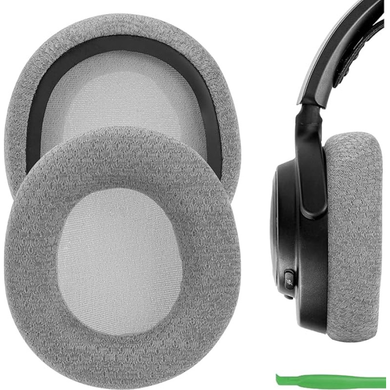 Geekria Comfort Replacement Mesh Ear Pads for SteelSeries Arctis Nova Pro Wired, Arctis Nova 1, Arctis Nova 3, Arctis Nova 7 Headphones, Ear Pads, Ear Pads, Ear Cup Cover, Repair Parts (Grey)