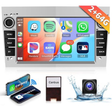 2+64G Car Radio for Opel Corsa Astra Antara Zafira Meriva Vivaro Combo Bluetooth Wireless Carplay Android Car with 7 Inch Touch Screen, Radio 2 DIN FM/RDS with WiFi/GPS + AHD Reversing Camera/Canbus