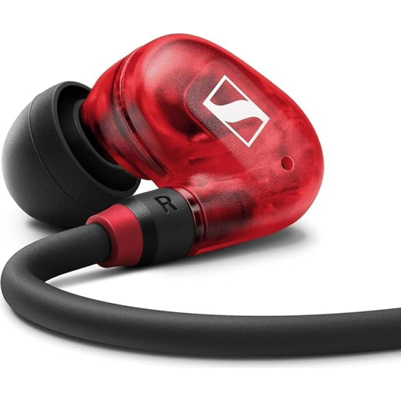 Sennheiser IE 100 PRO Wireless Red Wireless In-Ear Handset, Dynamic 10 mm Broadband Converter, BT Connector, USB-C Cable & S/M/L Silicone Adapter Included, Red & Black (509173)