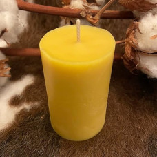 HotStar Pure Wax Candle Natural Beeswax 48 x 75 mm Handmade Natural Wax Fragrance (1 Piece Pillar 48 x 75 Colour Natural Wax)