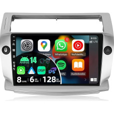 JOYX - [6G+128G] - Android 12 Car Radio Suitable for Citroen C4/C-Quatre/C-Triomphe (2004-2012) - Wireless Carplay/Android Car - Camera & Mic - IPS 9 Inch 2 DIN - DSP SWC WiFi DAB Fast-Boot 360 Camera