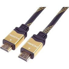 PremiumCord 4K High Speed HDMI 2.0b Cable M/M 18Gbps with Ethernet, Compatible with Video 4K @ 60Hz, Deep Colour, 3D, ARC, HDR, 3x Shielded, Gold-Plated Connectors, Black and Gold, 5 m