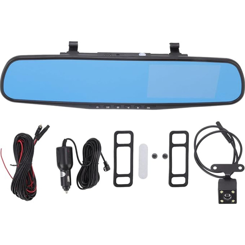 ciciglow Rear View Mirror Dash Cam 4.3 Inch Rear View Mirror Camera 1080P Full HD Smart Rear View Mirror for Car Truck Parking Monitoring Loop Built-in G-Sensor