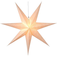 Eglo Christmas Star for Indoor Use, Decorative Star Illuminated Paper for Hanging Up, Window Star in White, 3D Advent Star with Cable, E14