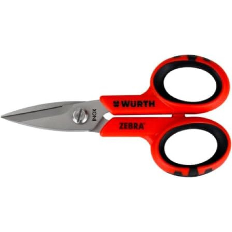 WURTH Professionelle Arbeitsschere, Elektrikerschere, Edelstahl, präziser Schnitt, Griff aus Glasfaser, hohe Flexibilität, Haltbarkeit und Festigkeit, L 140 mm