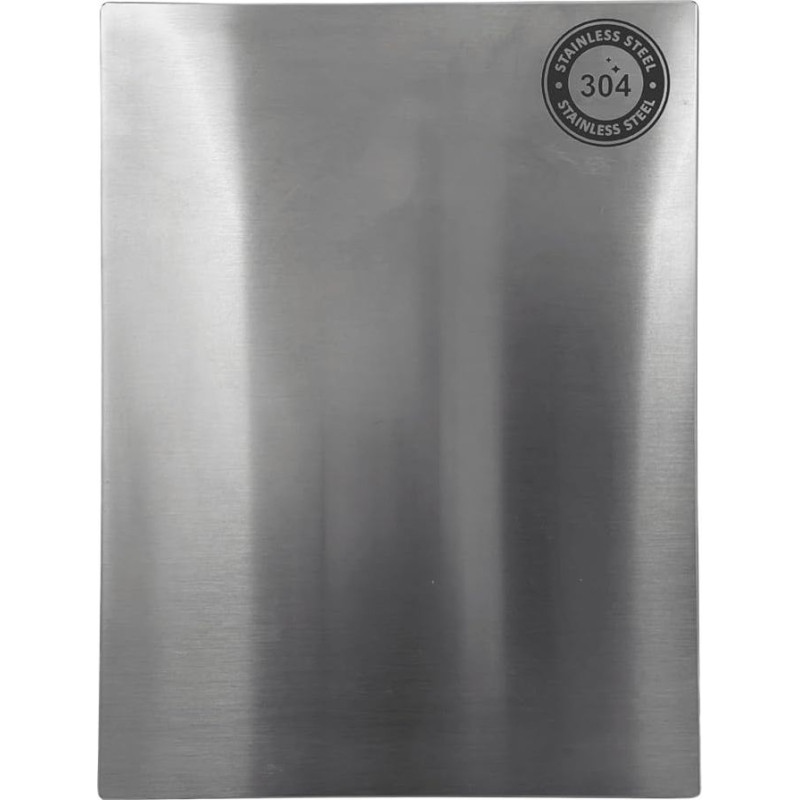 Vulcaninox Küchenbrett aus Edelstahl 304, professionell, 25 x 33 cm, Dicke 2 mm, hygienisch und lebensmittelecht, perfekt als Backbrett und Fleischklopfer