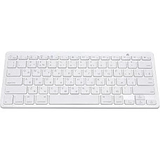 Bewinner Wireless Russian Keyboard, 78 Keys Bluetooth Ultra Thin Professional Multifunction Keyboard for OS/Android/Windows, White