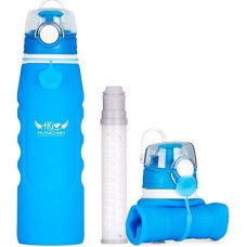 Humagreen Wasserfilterflasche, tragbar, wiederverwendbar, für Reisen, Wandern, Trekking, Camping, Survival, leichtes und langlebiges Wasserreinigungsset (blau)
