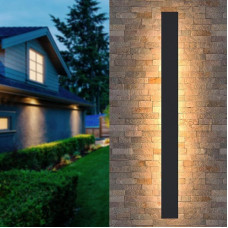 Long Wall Light Villa Wall Light Black Wall Light Waterproof IP65 Aluminium Acrylic Outdoor LED Wall Light for Gardens, Patios, Bedroom, Living Room, Indoor Wall Light, 150 cm / 48 W, Warm Light