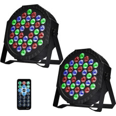 LED Par Spotlight 36 LED Stage Lights RGB Party Light with Remote Control Disco Light Show for DJ Bar Band Stage Music Party Wedding Halloween Christmas (Pack of 2)