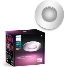 Philips Hue White & Color Ambiance Xamento recessed spotlights, pack of 1, dimmable bathroom lamps for the Hue lighting system with 16 million colours, smart light control via voice and app, silver