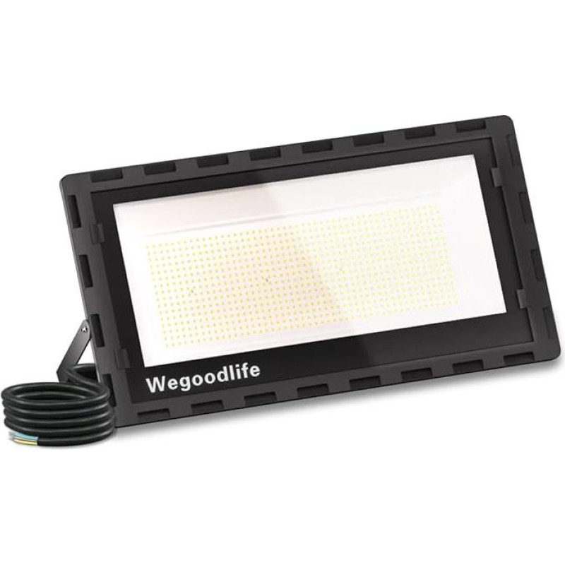 Wegoodlife 600 W LED Outdoor Spotlight, Super Bright 60000 LM Spotlight, 3000 K Warm White Outdoor Spotlight, IP66 Waterproof LED Floodlight, 50 cm Cable, No Plug, Outdoor Light for Garden, Backyard,