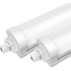 ALUSSO Pack of 2 LED Wet Room Light 120 cm, 36 W 4320 LM Cellar Lamp LED 4000 K, IP65 Waterproof Workshop Lamp LED for Garage, Basement, Workshop, Wet Room, Office, Warehouse