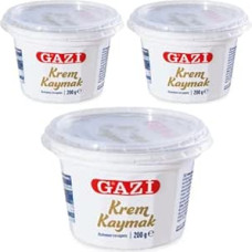 Gazi Creme Cremeprodukt kaymak 100% KUHMILCH Fettgehalt von 23% 200 Gramm x 3 STÜCKE mit Pufai Lebensmittelgeschäft