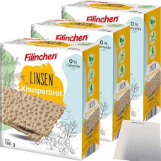usy Filinchen lęšių traškučiai be glitimo Vegan Pack of 3 (3 x 100 g pakuotė) + usy Block