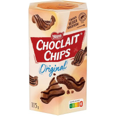Nestlé Choclait Chips Original, Delicious Crispy Chips Wrapped with Delicious Milk Chocolate and Refined with Decorative Strips of Dark Chocolate, Pack of 1 (1 x 115 g)