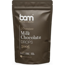 BAM Milk Chocolate Drops, Drops, Melting Callets, Baking for Home and Professional (500g)