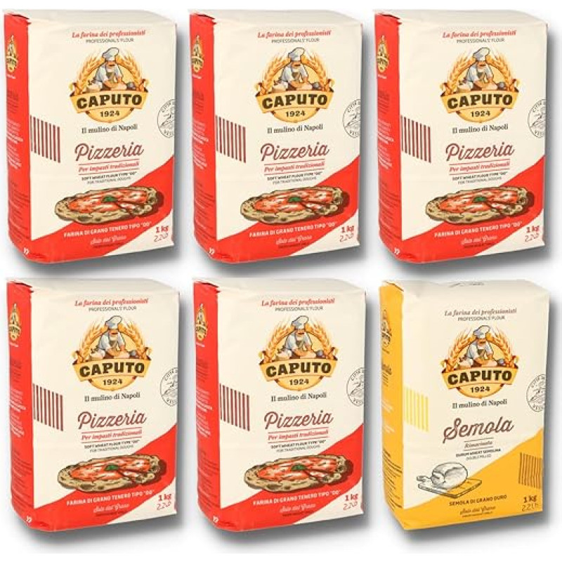 5 x 1 kg Caputo Pizzeria + 1 x 1 kg Caputo Semola Rimacinata Starter Set Including a Free Migase Dough Card