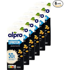 Alpro - Pack of 6 Protein Soy Drink 1 Litre - Plant Protein Drink Soy Soya Drink 100% Vegetable (50 g Protein per Pack)