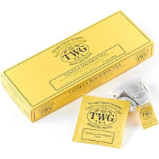 TWG Tea Vanilla Bourbon Tea | Rooibos Tea | Vanilla | 15 Hand Stitched Cotton Tea Bags | Gift Set