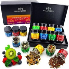 Hallingers Happy Easter – 8 Types Tea Gift Set for Easter, Loose Tea in Screw Jars, Tea Assortment Vegan Gift (Set) – Mother's Day Gift & Gift Ideas for Father's Day | Get Well Wish