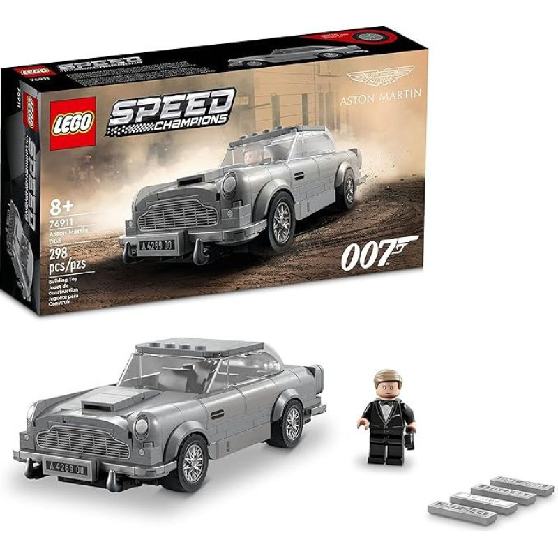 LEGO Speed Champions 007 Aston Martin DB5 76911 konstravimo žaislų rinkinys su Džeimso Bondo mini figūrėle, automobilių modelių rinkinys vaikams ir paaugliams, praplėskite savo šaunią kolekciją, puiki dovana berniukams ir mergaitėms nuo 8 metų amžiaus