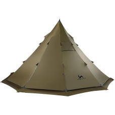 TOMOUNT Teepee nailoninė indėnų palapinė, aukšto keteros palapinė 6 žmonėms, piramidės formos palapinė su krosnies skyle, skirta palapinės viryklei, 4 sezonų stovyklavimo palapinė lauke, stovyklavimui, žygiams, žygiams