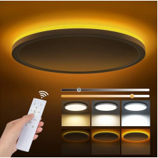 LED lubų šviestuvas, 24 W, lubų šviestuvas su nuotolinio valdymo pulteliu, 1800 K apšvietimo naktinė lemputė, 3000 K - 6500 K panelė miegamajam, vaikų kambariui, svetainei, koridoriams, virtuvei, vonios kambariui,