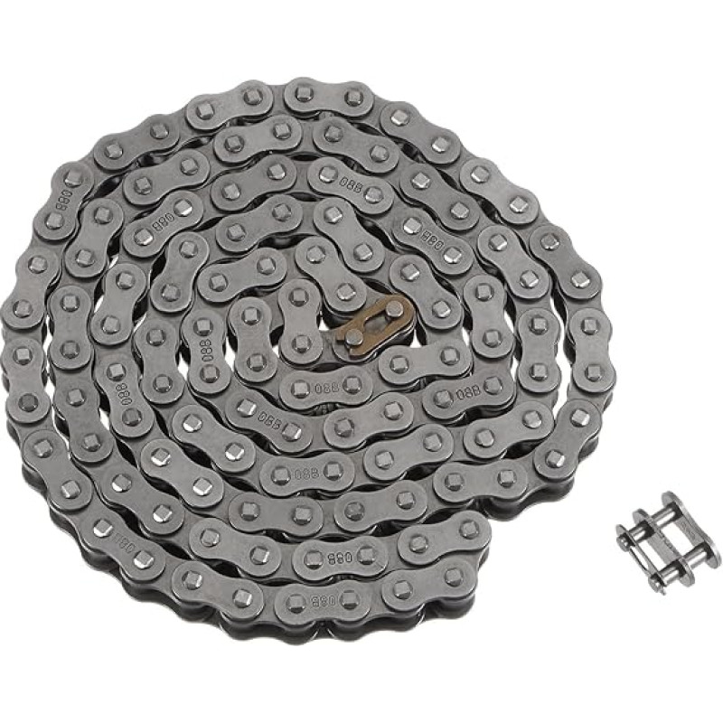 sourcing map 08B Metric Standard Roller Chain 5 ft Carbon Steel Chains 1/2 Inch Industrial Roller Chain Drive Chain for Motorcycle Bicycle Industrial Machines -120 Connections